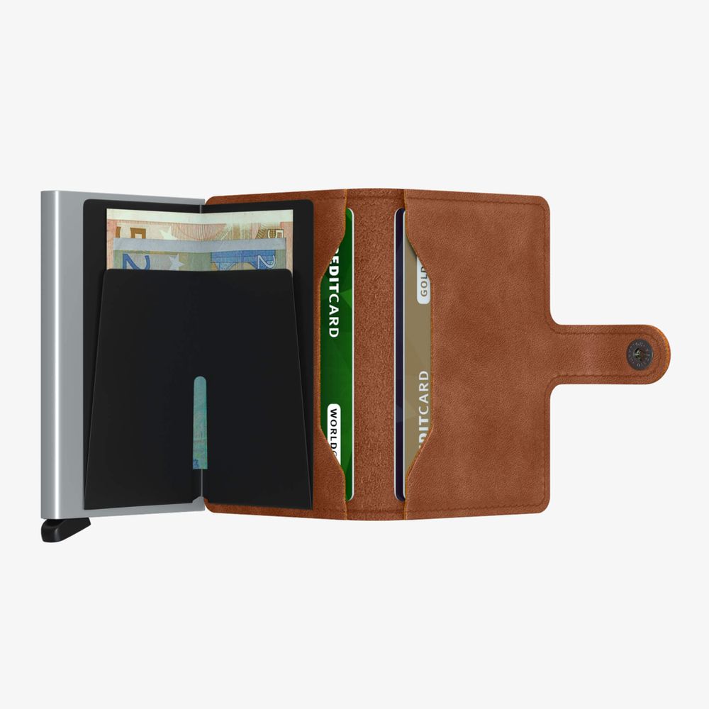 Miniwallet Vintage Cognac-Silver
