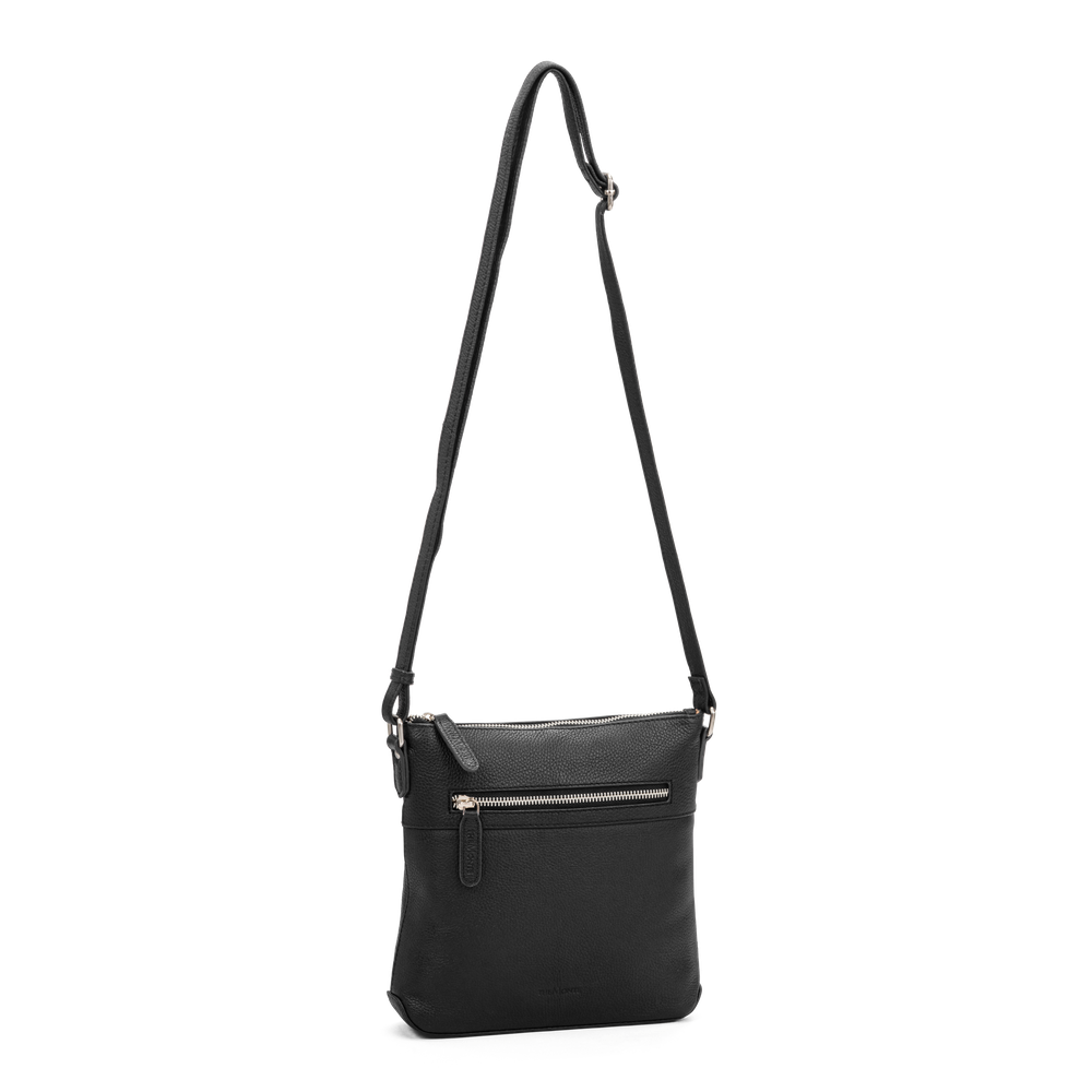 Crossbody-veske small i skinn