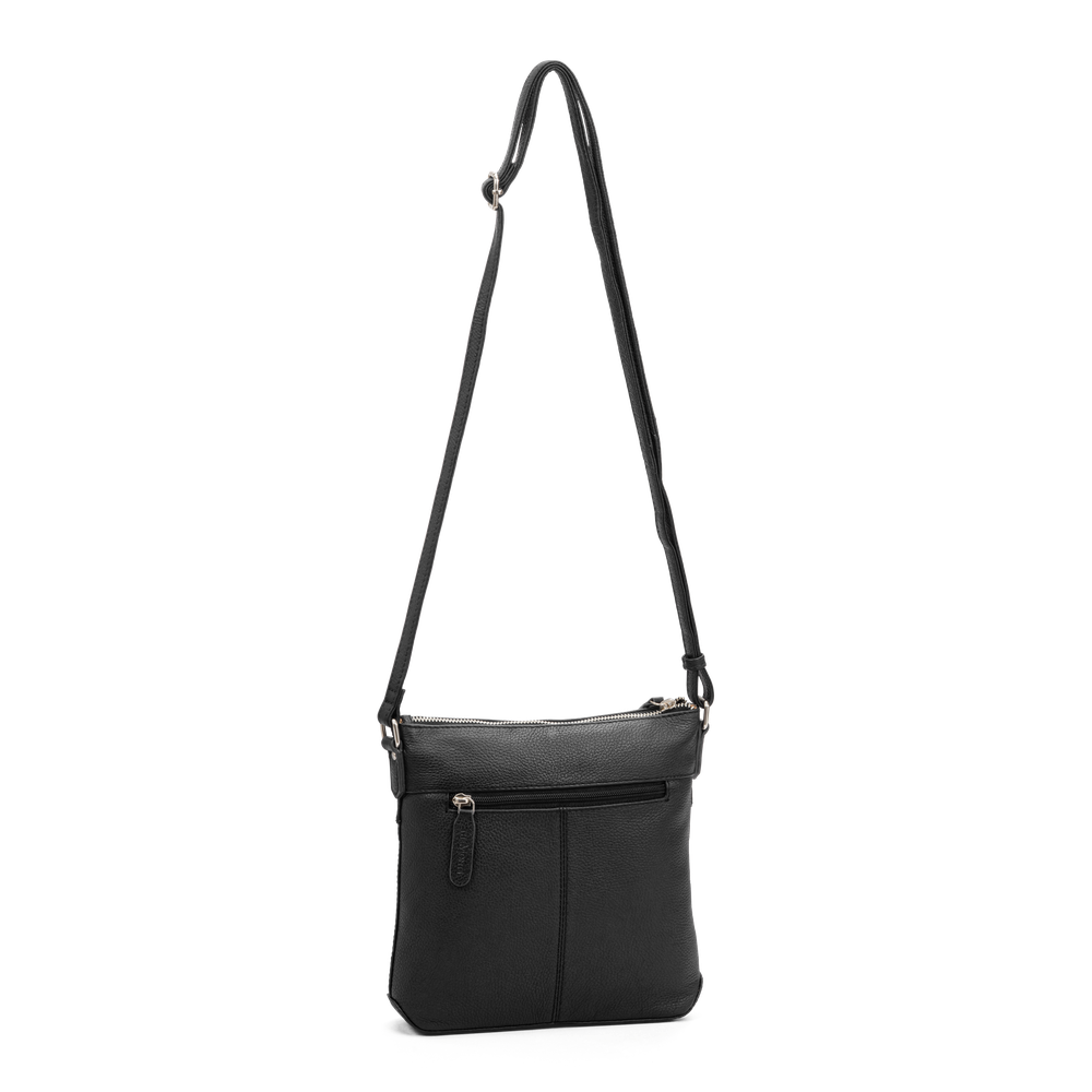 Crossbody-veske small i skinn