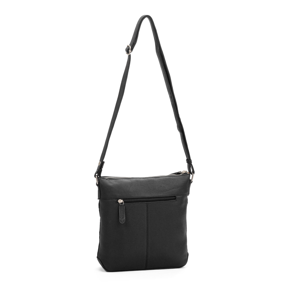 Crossbody-veske medium i skinn