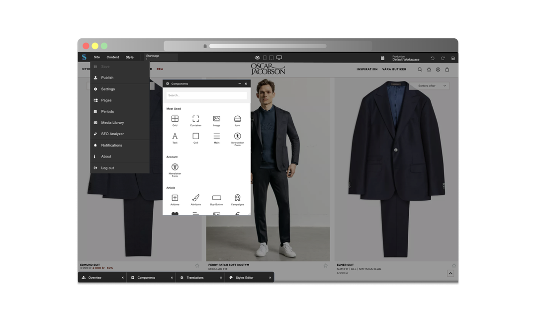 Verkkokauppa-alustan CMS eli julkaisujärjestelmä