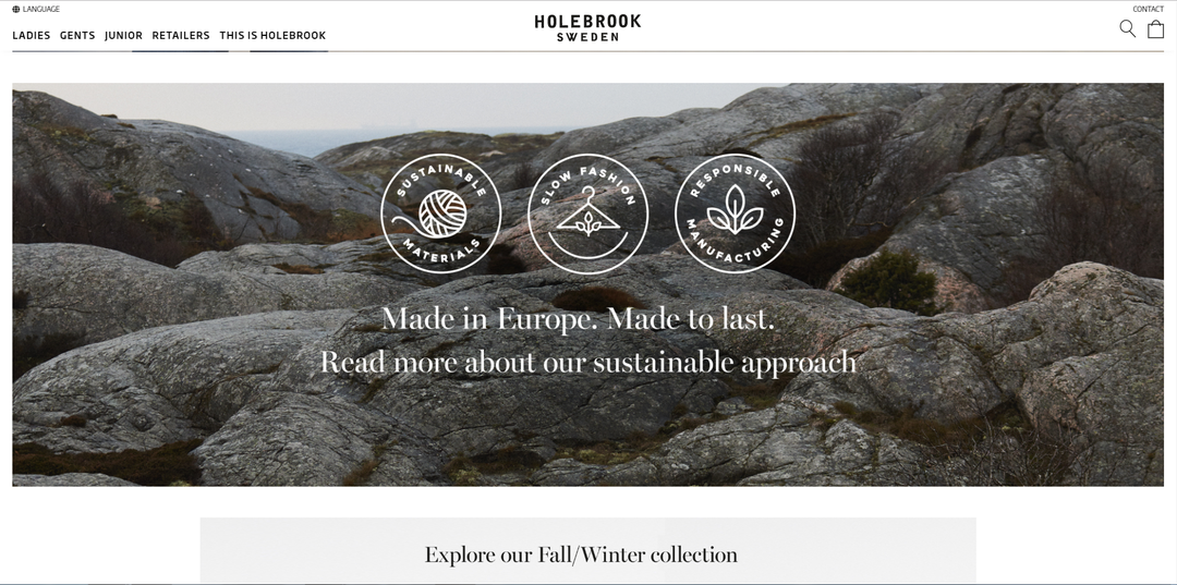 Holebrook-verkkokaupan etusivu