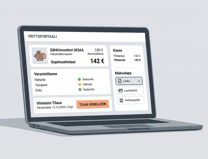 B2B-verkkokaupan admin-näkymä