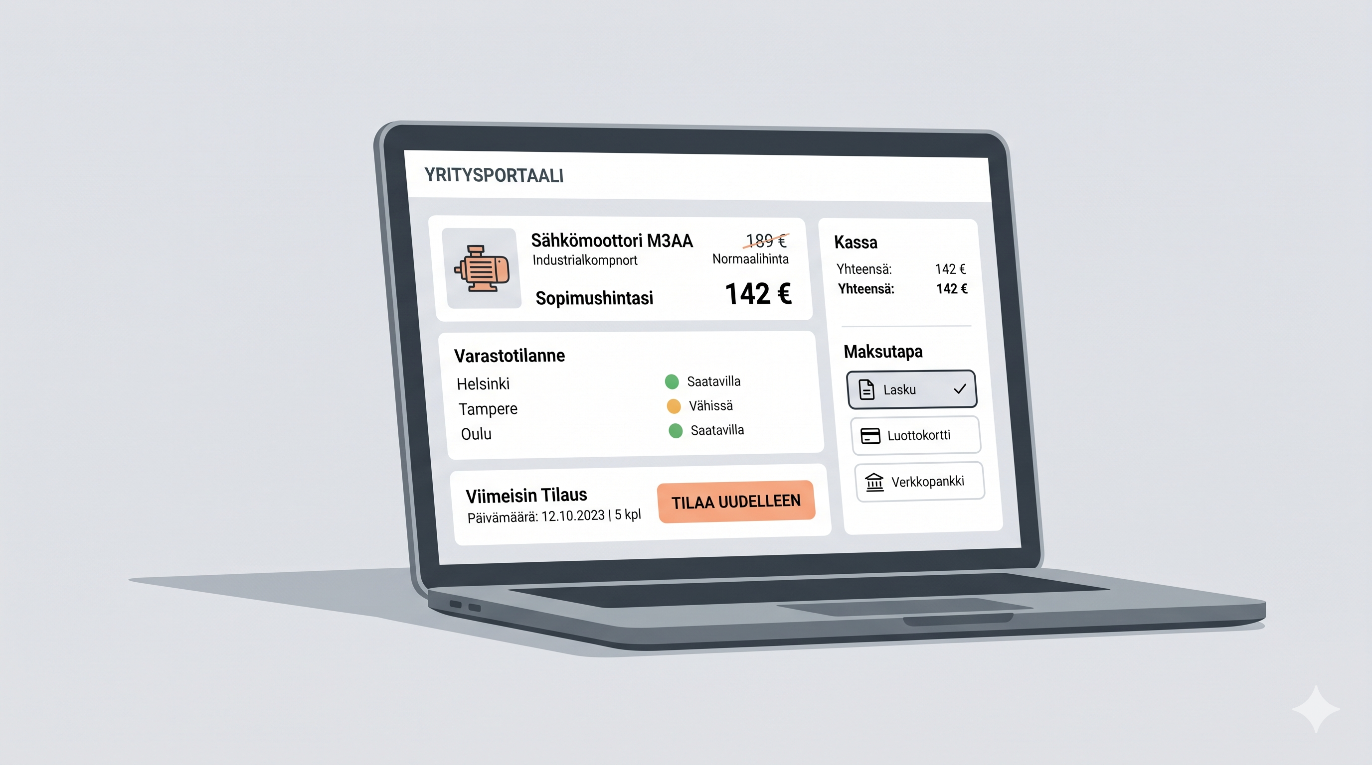 B2B-verkkokaupan admin-näkymä