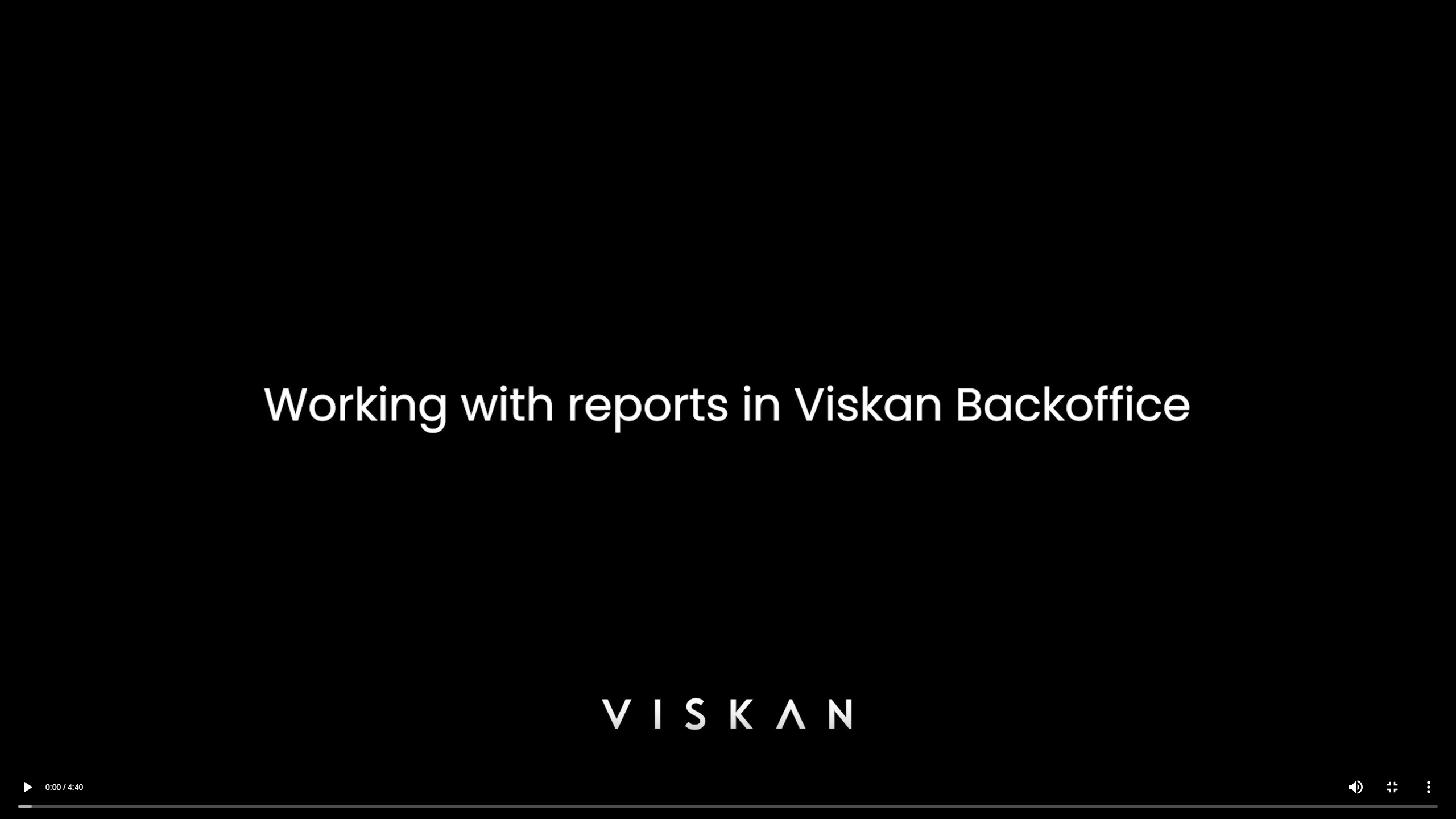 Working with reports in Viskan Backoffice